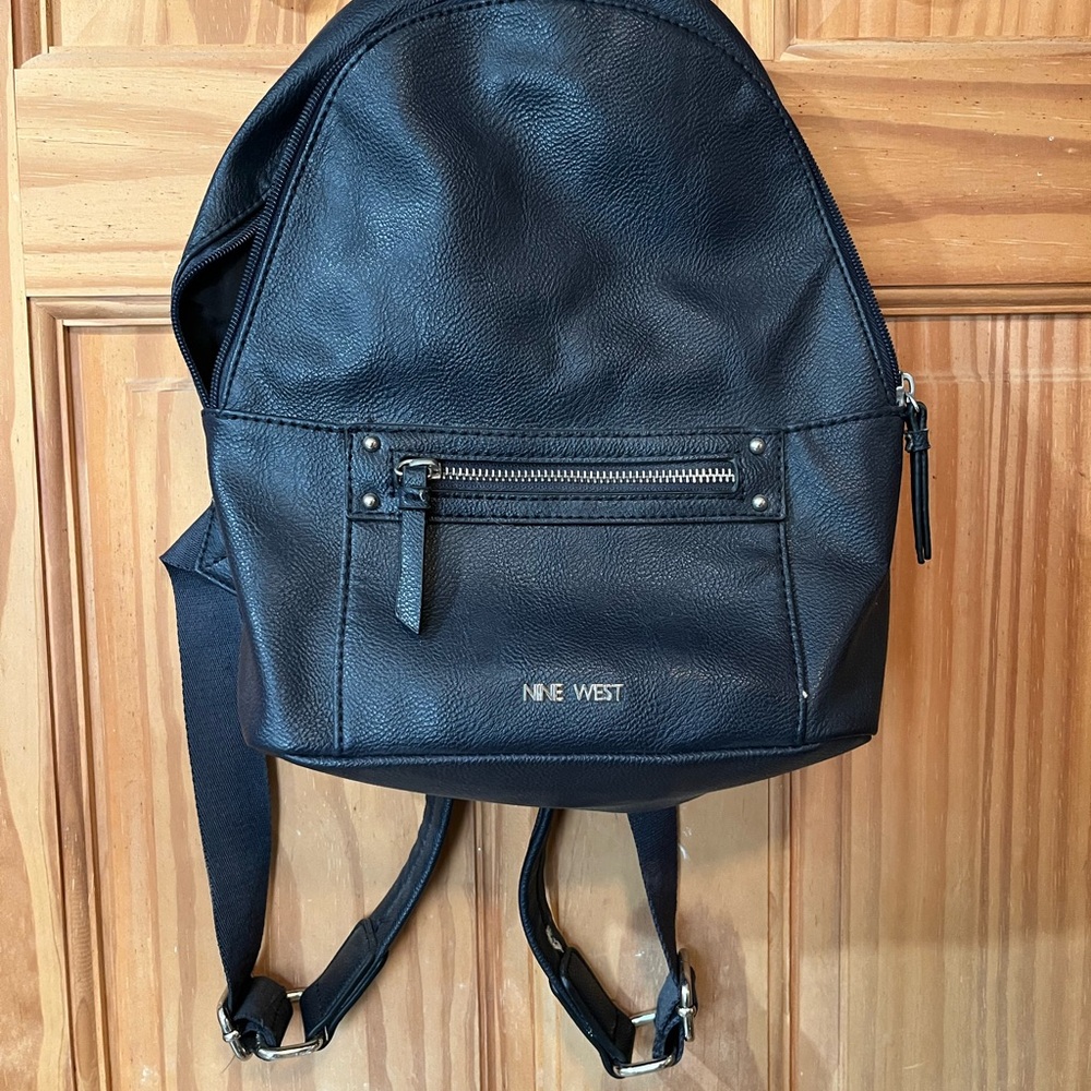 Nine West Dark Blue Leather Backpack